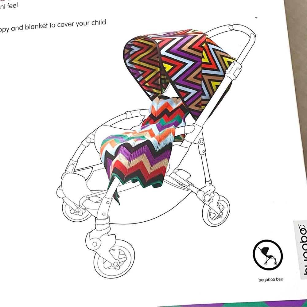 🩷 Missoni Target Bugaboo Bee Zig Zag Sun Canopy Blanket Accessory Stroller set
